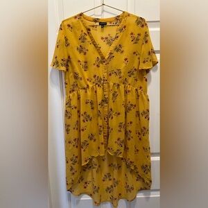 Torrid Yellow Floral Tunic Top | Size Large (00)